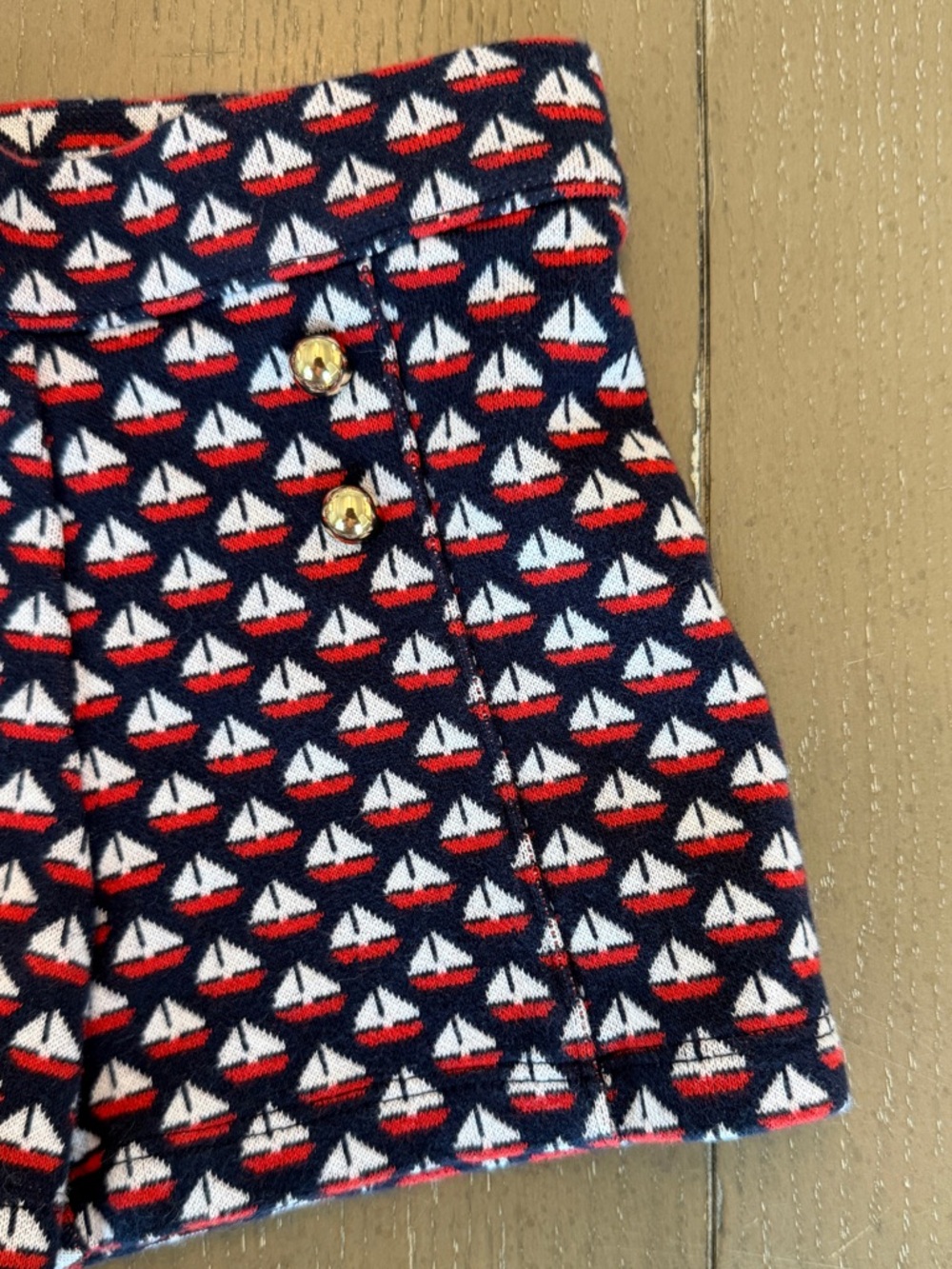 Janie and Jack Toddler Girls’ Pull-On Navy Sailboat Jacquard Shorts • Size 3Y - Picture 6 of 14